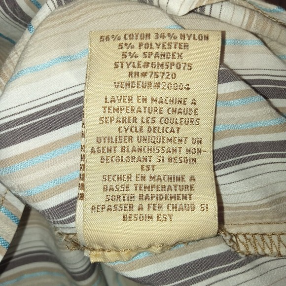 BKE Shirt Contour Striped Size L Large Button Up Multi Color With Turquoise. - Picture 8 of 8